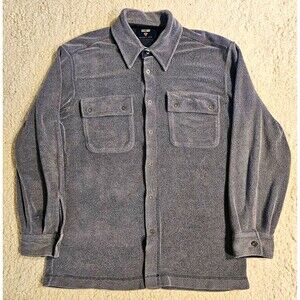 VTG Postcard Exclusive Style Gray Button Down Shirt Jacket Mens M Made in Italy